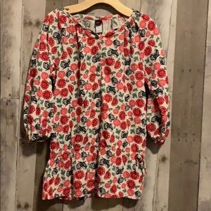 Tea Collection Floral Tunic Corduroy Blouse -10